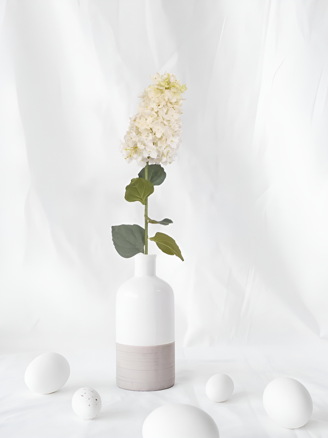 THE HOME CO. White & Green Hydrangea Artificial Flower