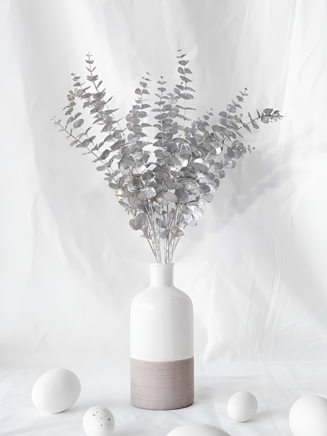 THE HOME CO. Silver-Toned & White Berry Artificial Flower