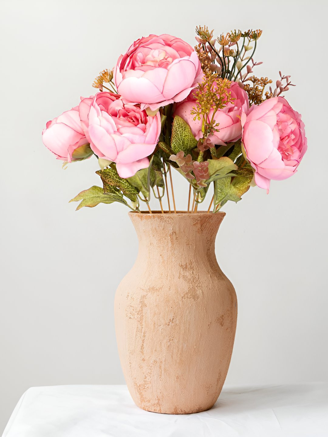 THE HOME CO. White & Pink Peony Artificial Flower