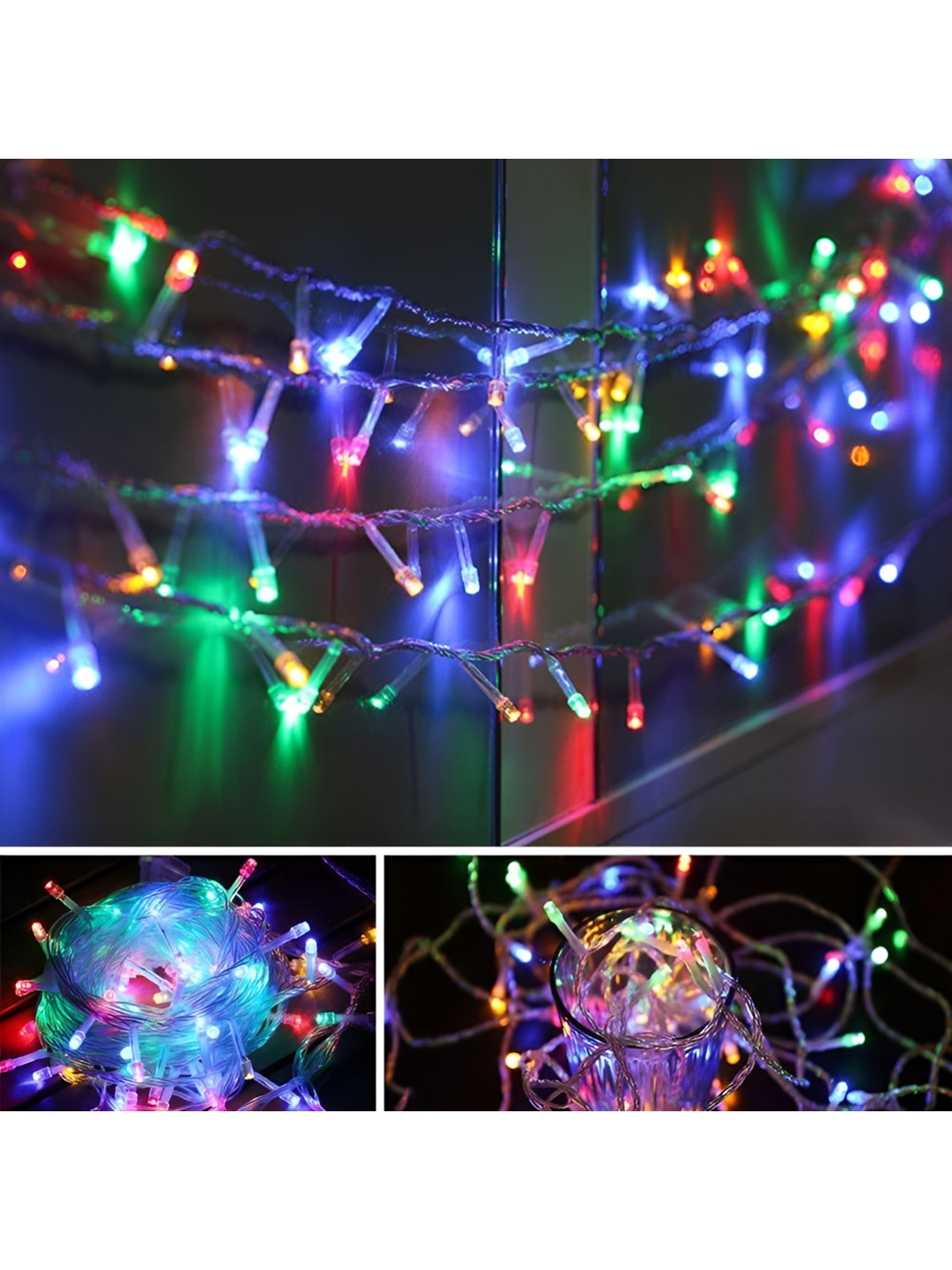 ENORMITY Red & Green Rice Shape String Lights
