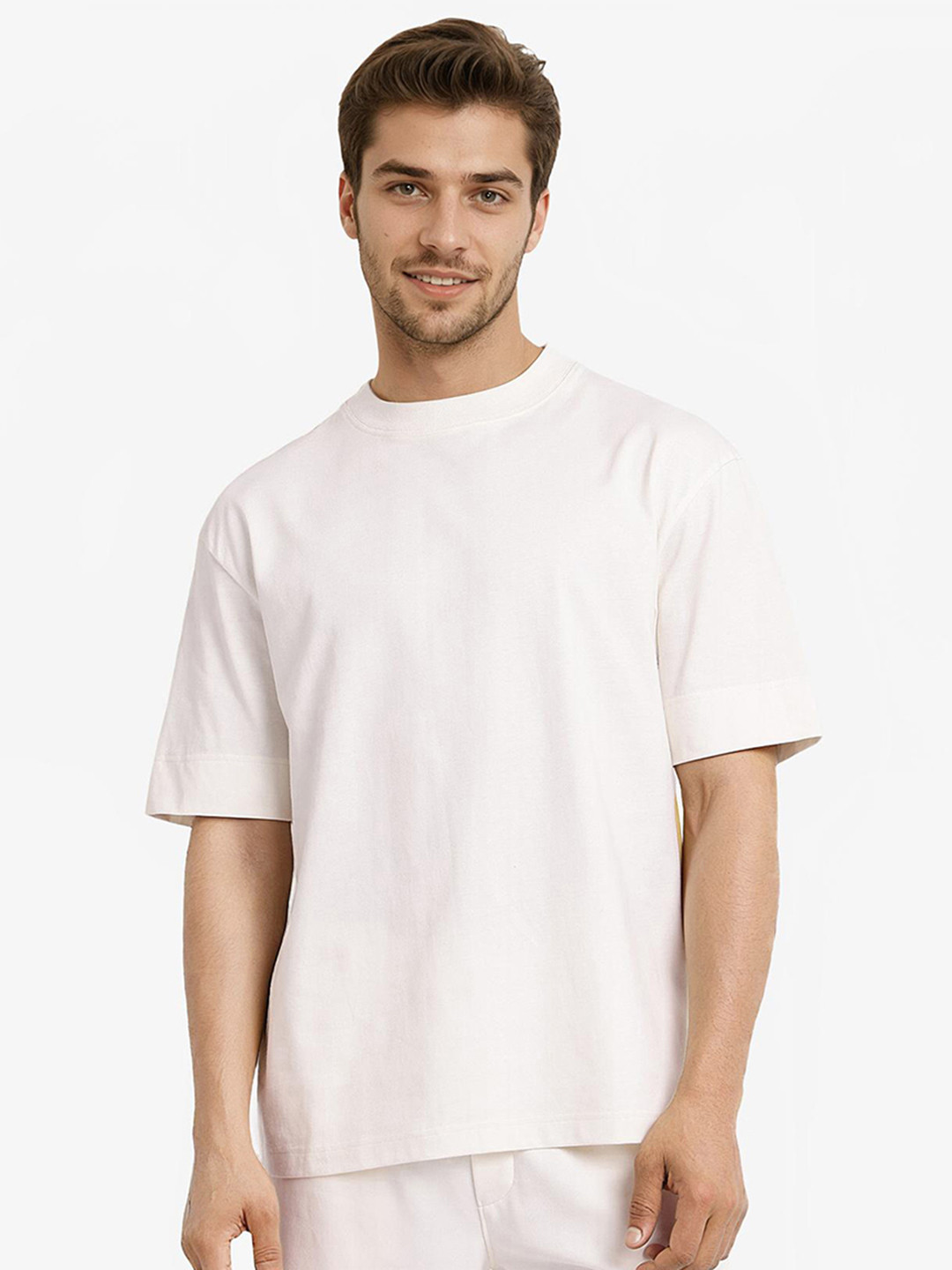 RARE RABBIT Men Abstract Printed Graphic Print Others Round Neck Cotton Oversized T-Shirt