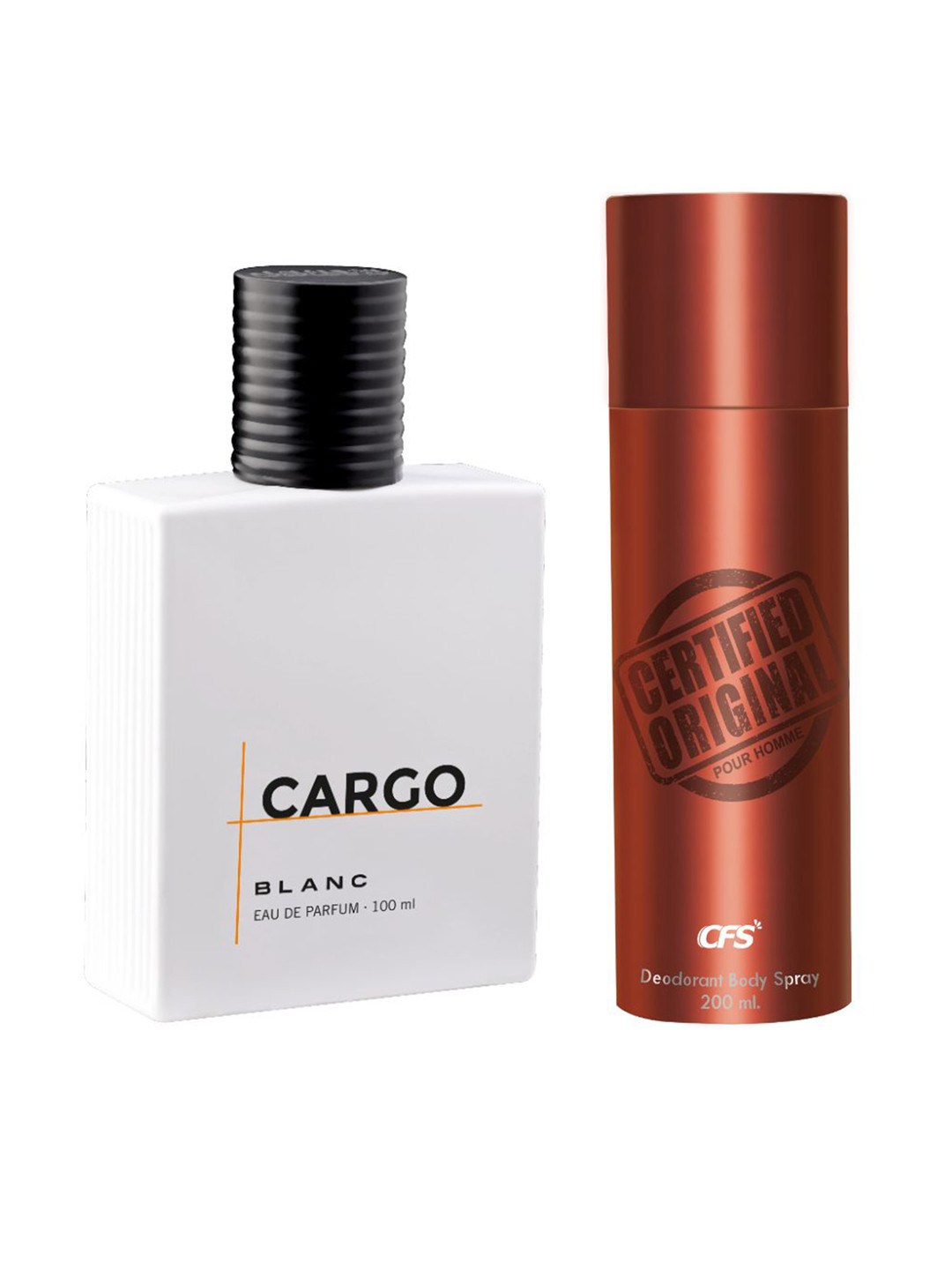 CFS Men Set of Cargo Blanc Eau De Parfum 100ml & Certified Original Deodorant Spray 200ml