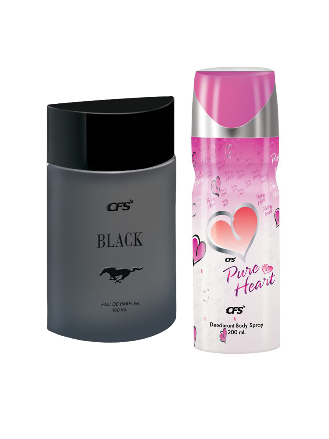 CFS Black & Pure Heart EDP & Deodorant Body Spray - 100ml+300ml