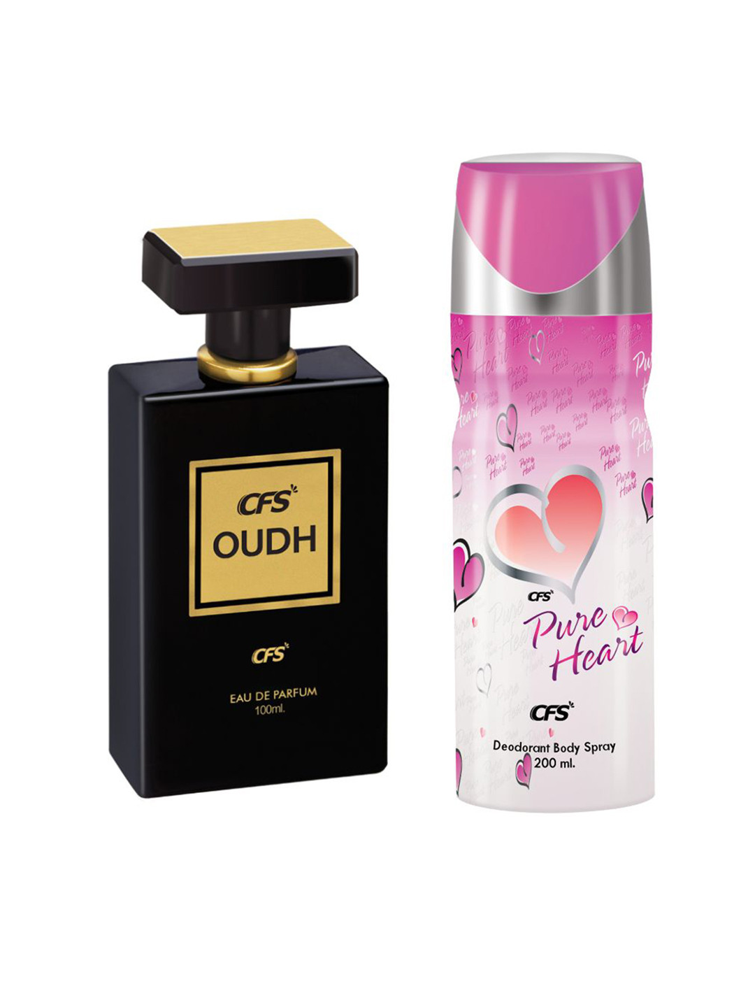 CFS Set of Oudh Black Eau De Parfum - 100ml & Pure Heart Pink Deodorant Spray - 200ml