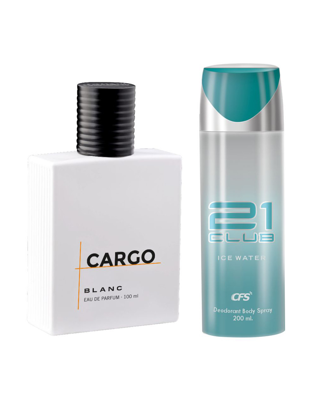 CFS Cargo Blanc Eau De Parfum & 21 Club Ice Water Long Lasting Deodorant - 100ml+200ml