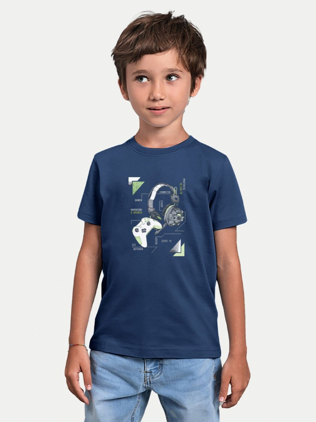 BAESD Boys Graphic Printed Nautical Round Neck Cotton T-Shirt