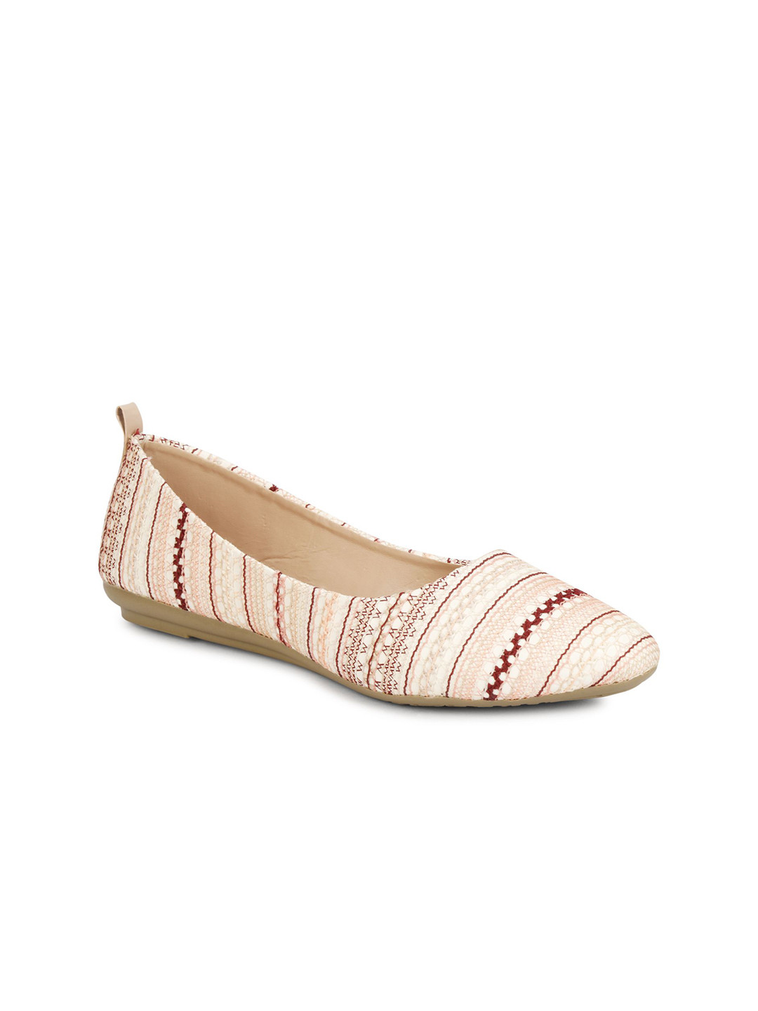 TRY FEET Women Striped Ballerinas Flats