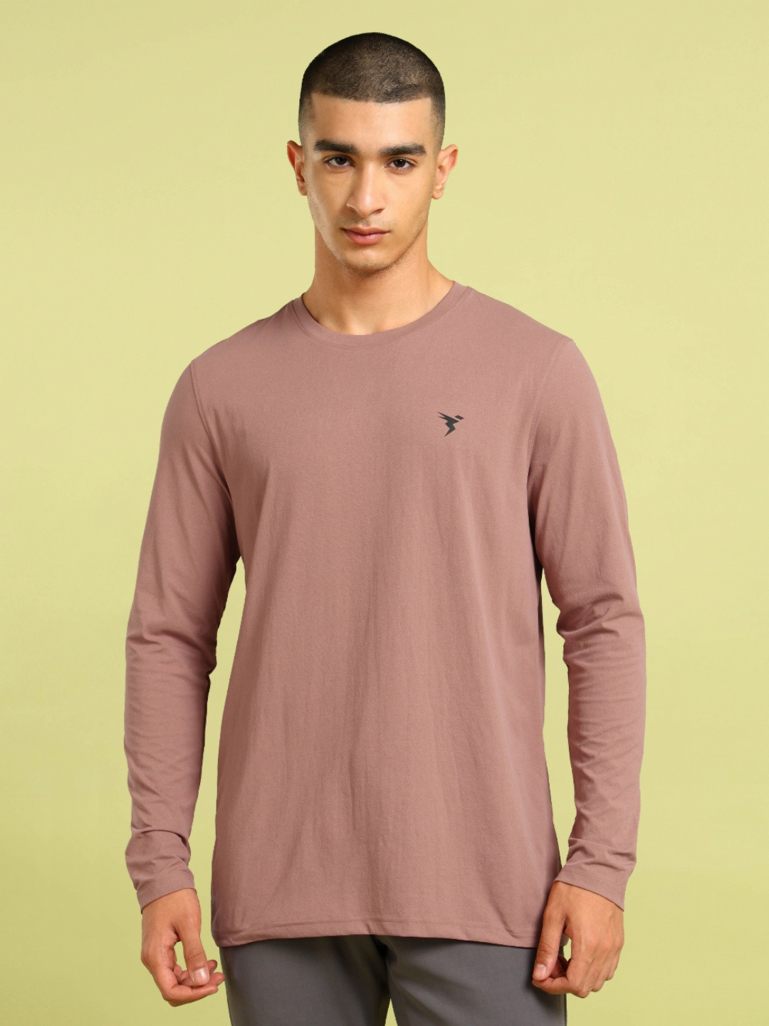 Technosport Men UPF50 Solid Round Neck Polyester Slim Fit Tshirt
