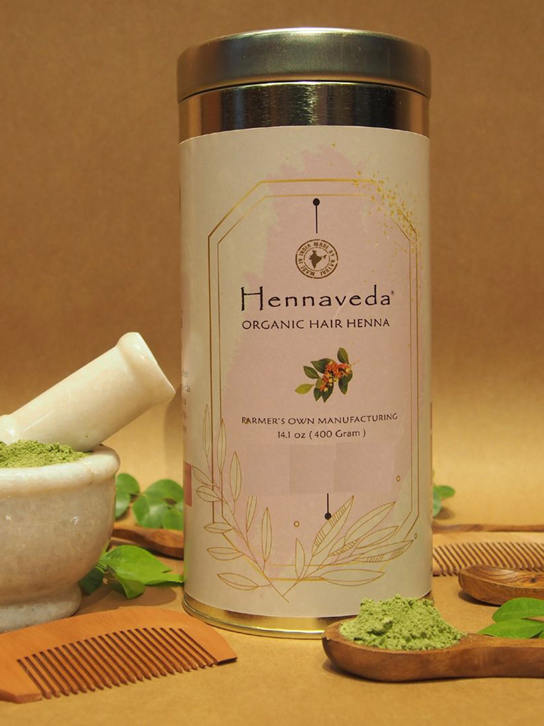 HENNAVEDA Organic Hair Henna Powder - 400 g