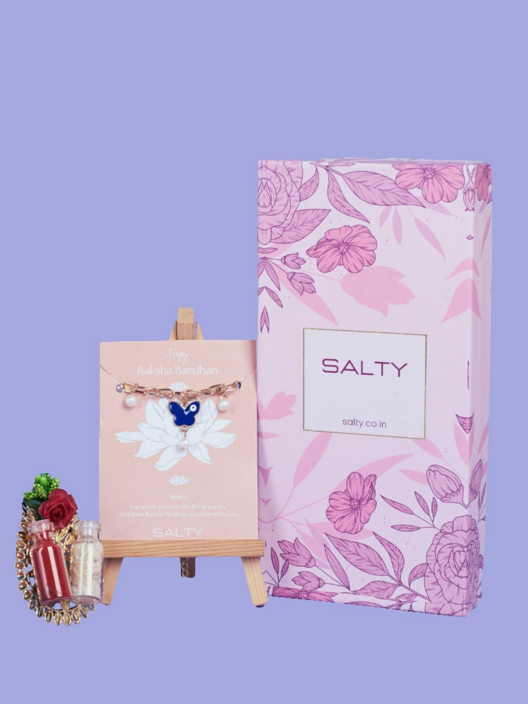 SALTY Raksha Bandhan Special Butterfly-Shaped Evil Eye Rakhi