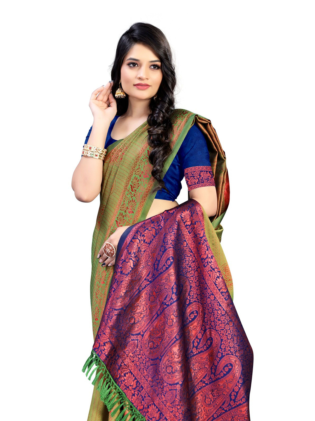 RUNAYA NX Woven Design Zari Saree