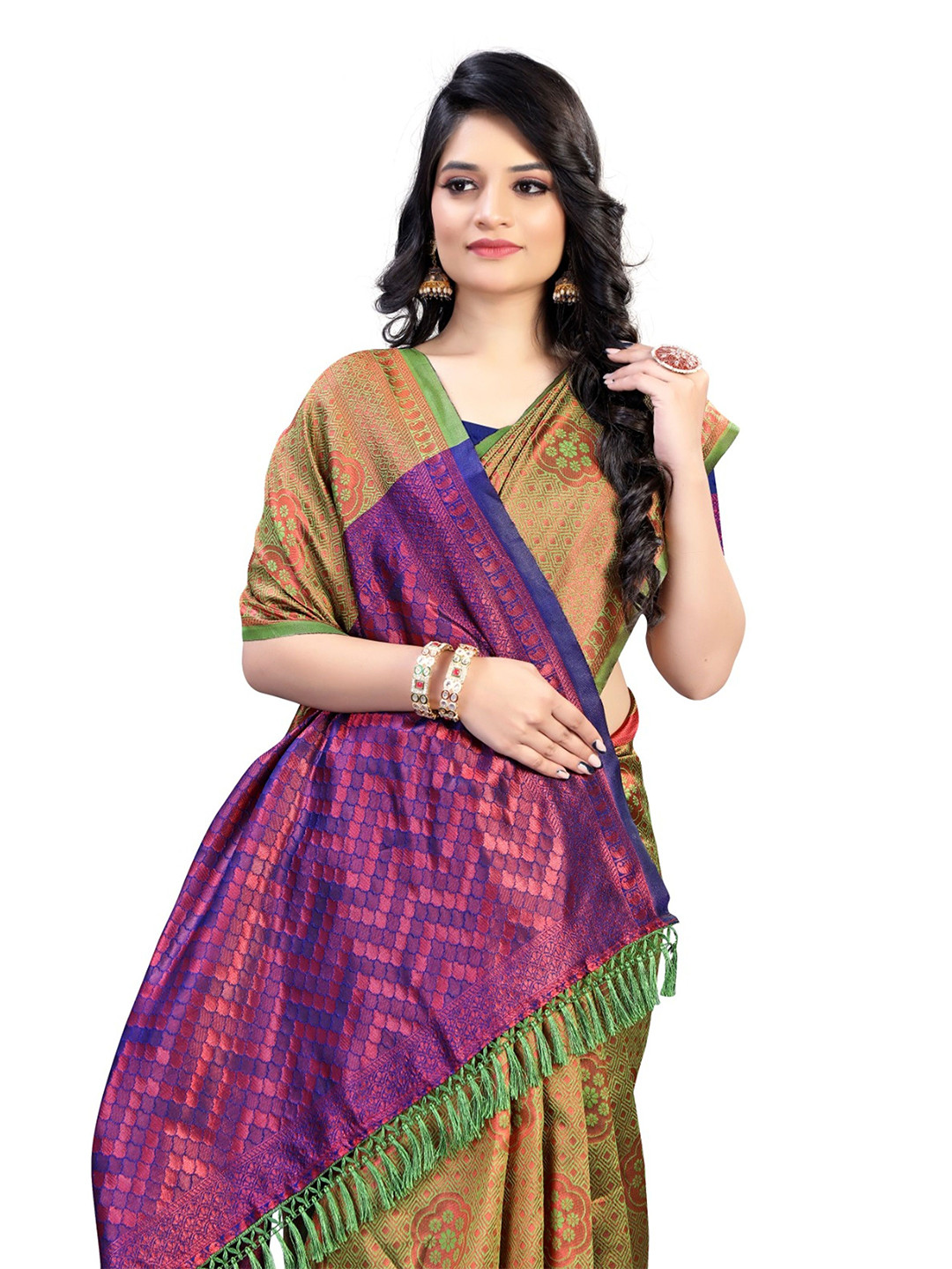 RUNAYA NX Woven Design Zari Saree