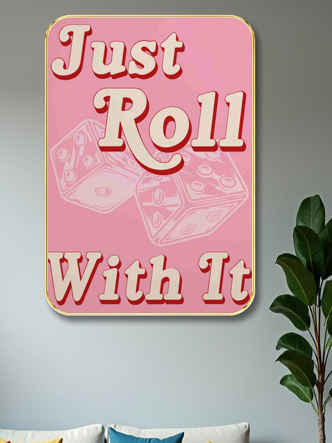 SAF Pink & Brown Ludo Wooden Painting Wall Art