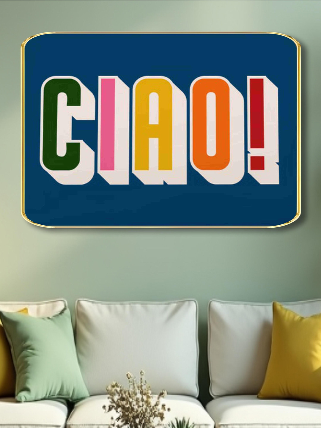 SAF CIAO Wood Wall Rectangle Paintings Wall Art -18 x 24 In