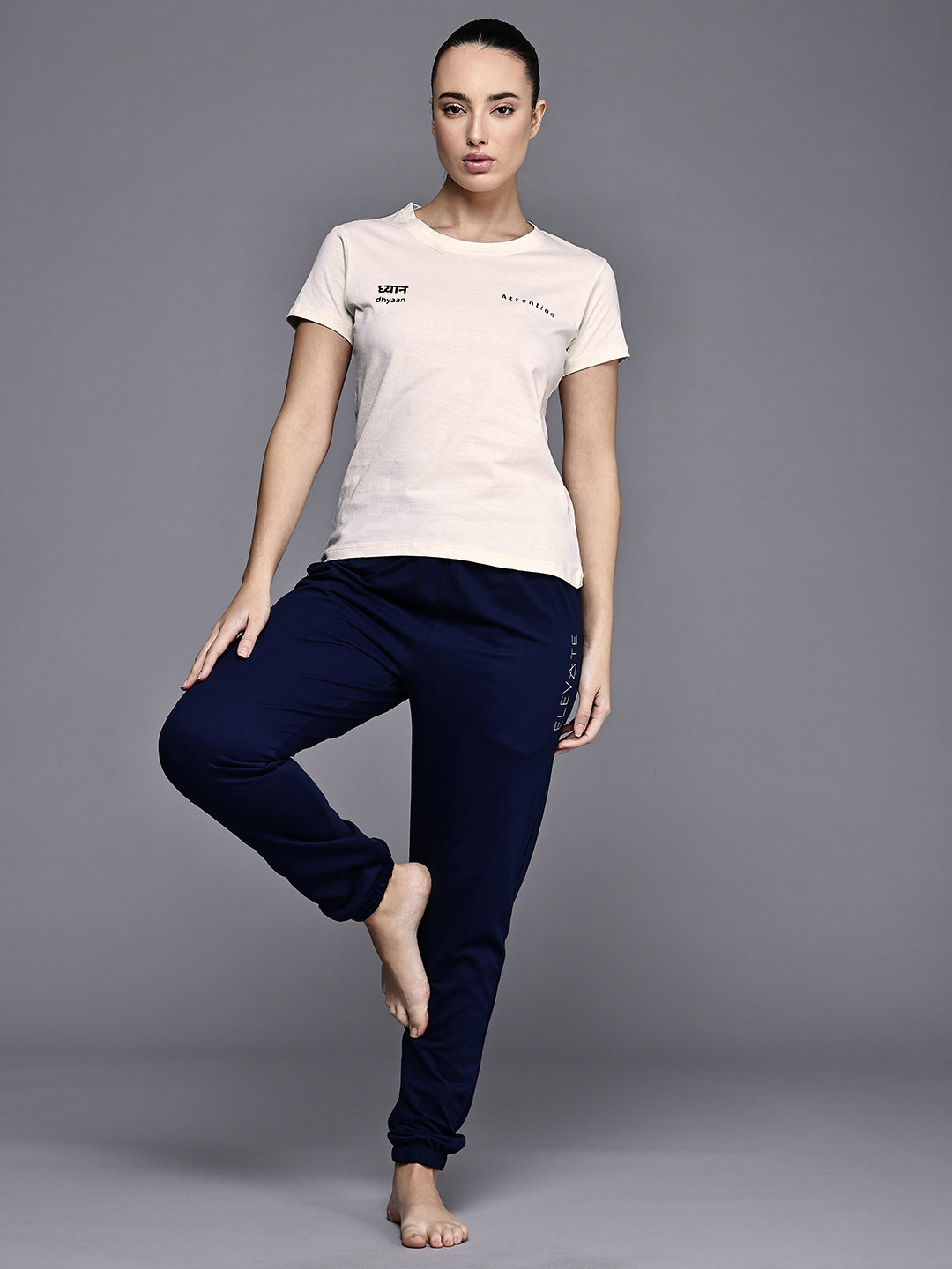 HRX by Hrithik Roshan Nowness Supernature Typography Printed Pure Cotton Yoga T-shirt