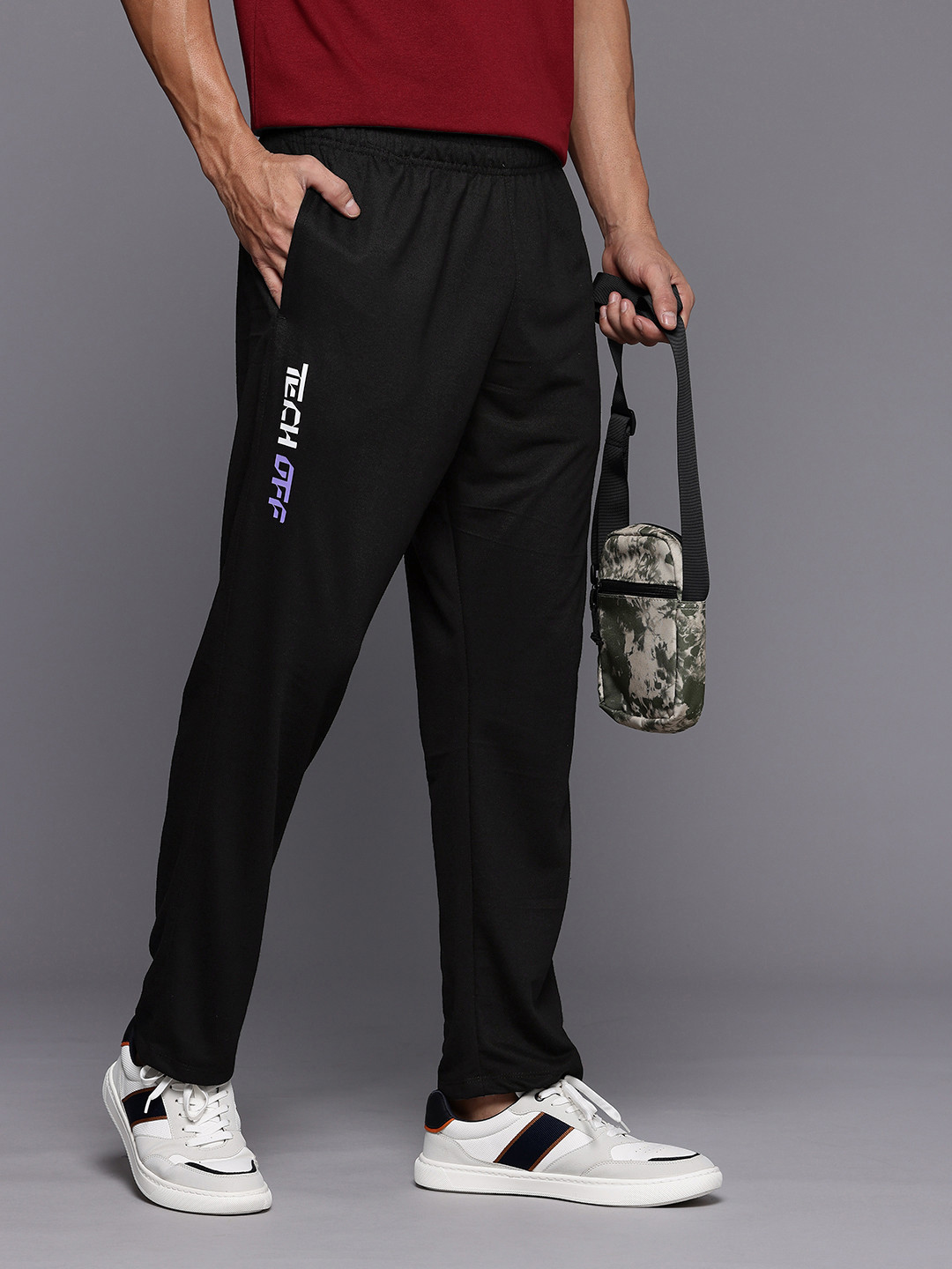 HRX by Hrithik Roshan Men Tech Off Printed Lifestyle Track Pants