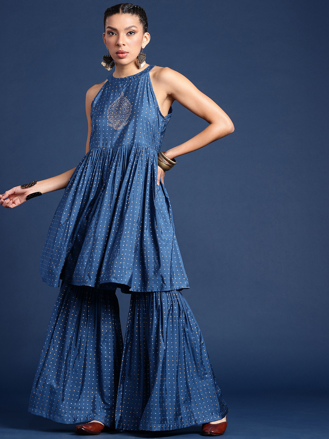 Taavi Printed Regular Taavi Festive Kurta with Sharara