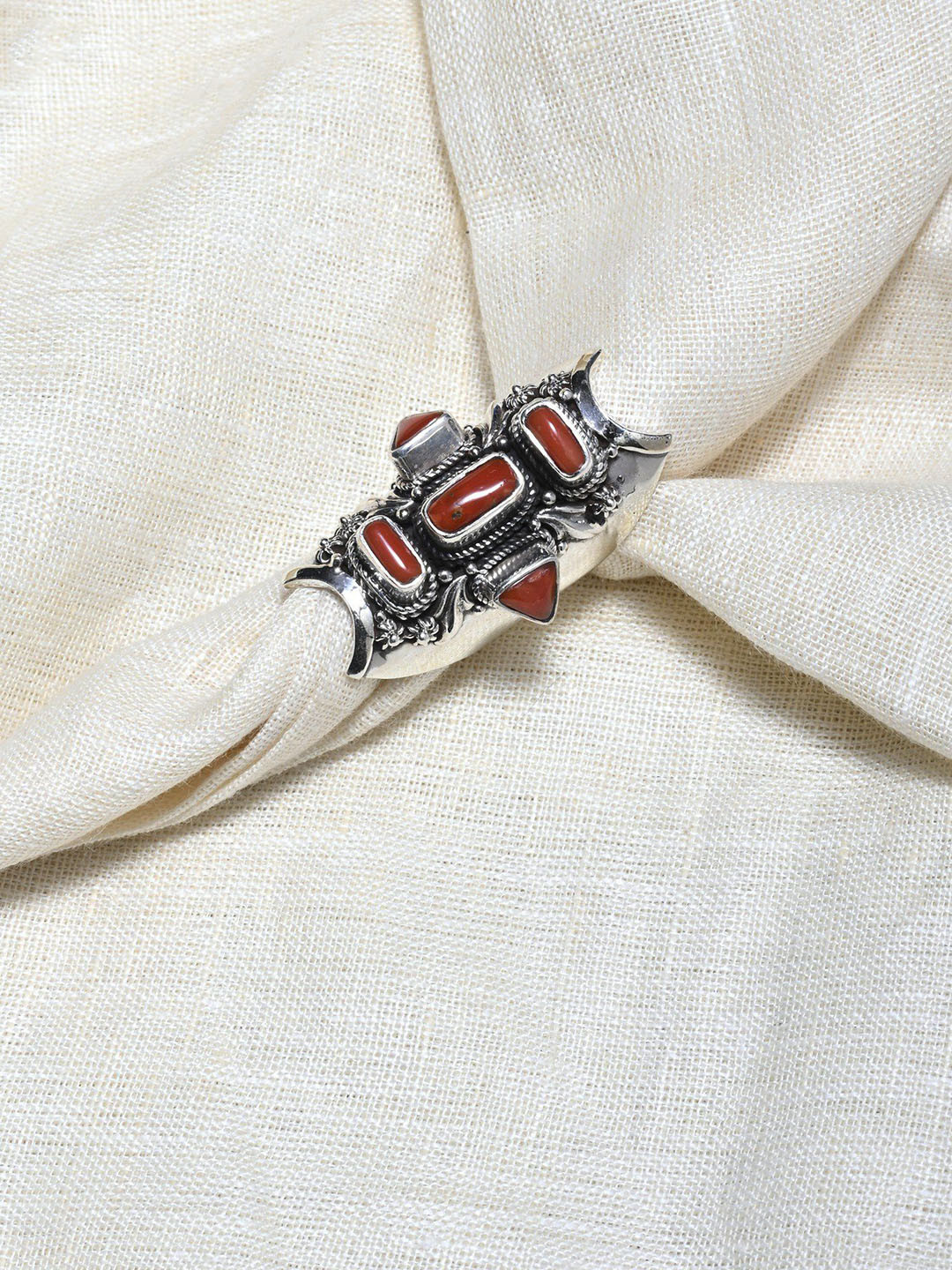 Exotic India Cubic Zirconia Sterling Silver Islamic Ring