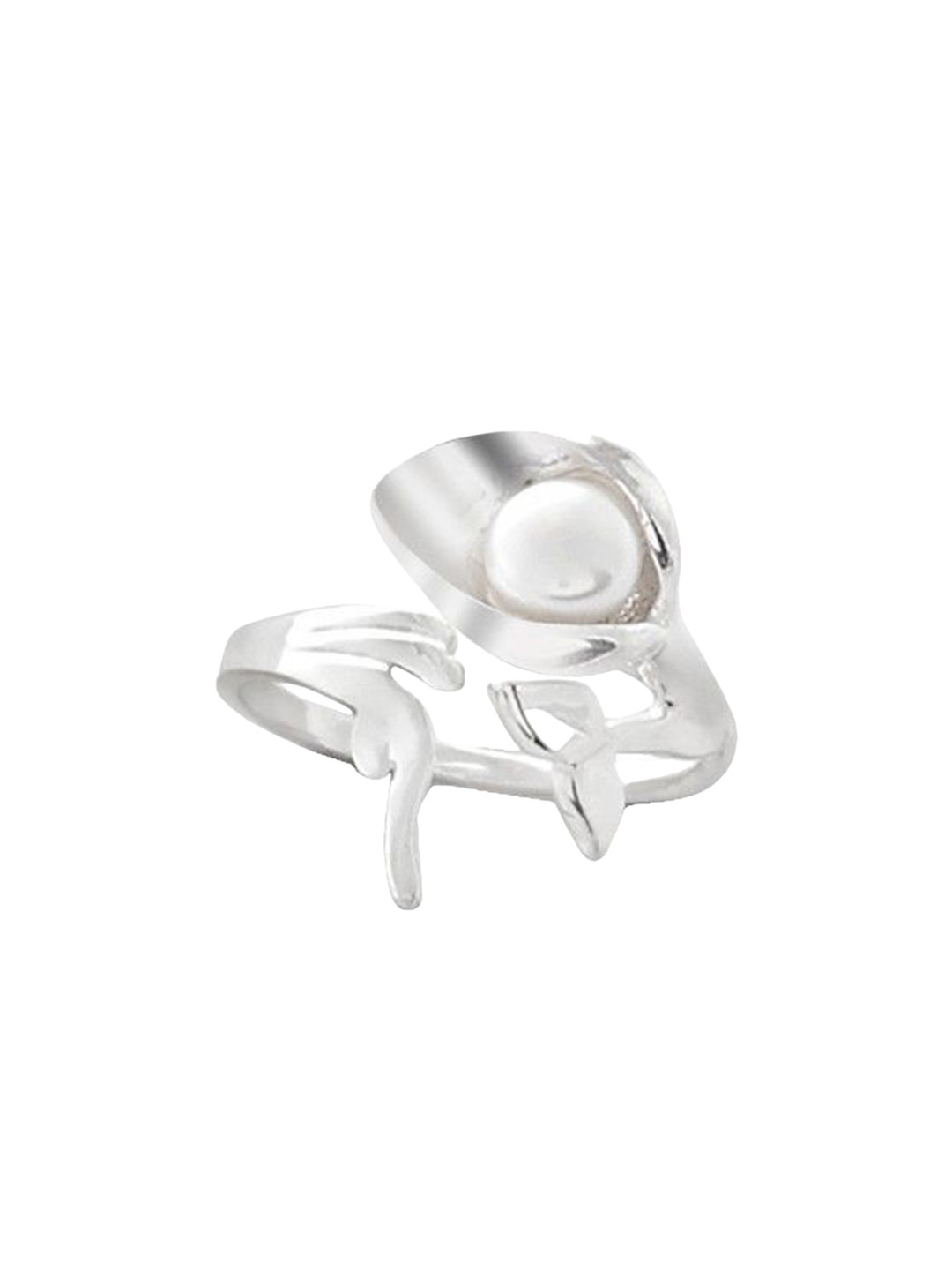 Exotic India Pearl Stone Sterling Silver Attractive Ring