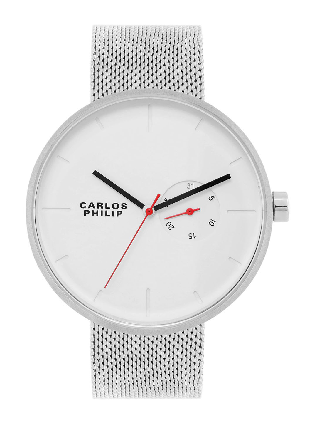 CARLOS PHILIP Men Brass Dial & Stainless Steel Bracelet Style Straps Analogue Watch 1010-1