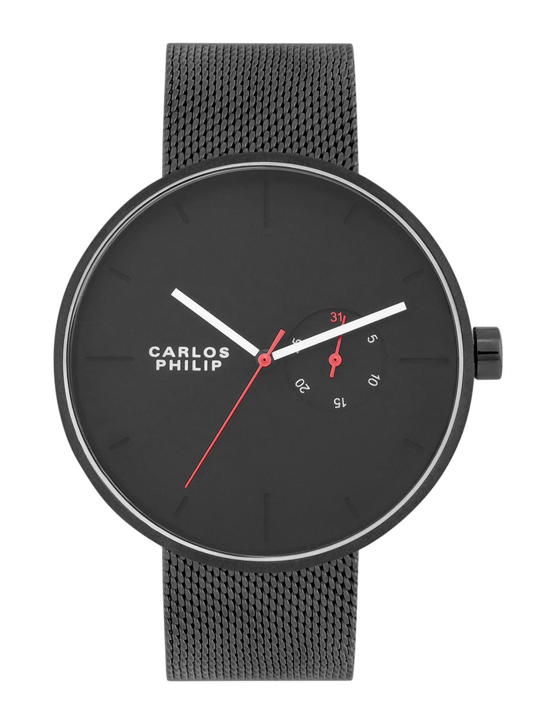 CARLOS PHILIP Men Brass Dial & Stainless Steel Bracelet Style Straps Analogue Watch 1010-3