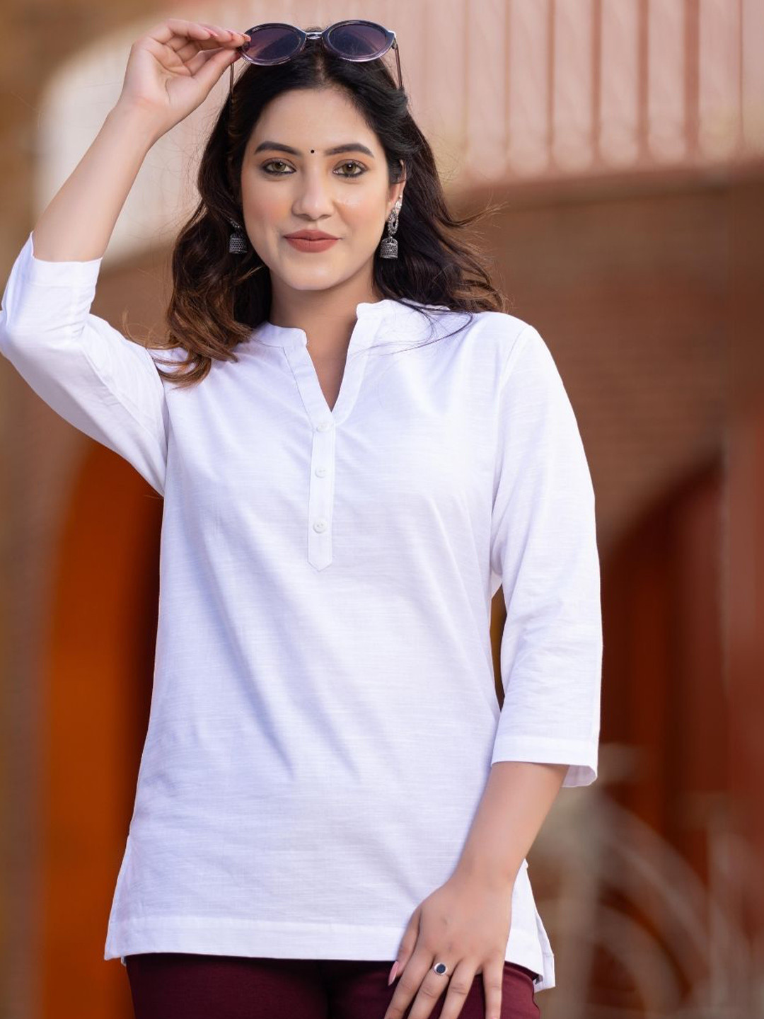 Mlada Women Linen Short Kurti Short