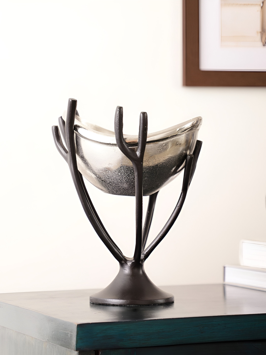 Decor de Maison Silver Toned & Black Vine Trap Decorative Bowl