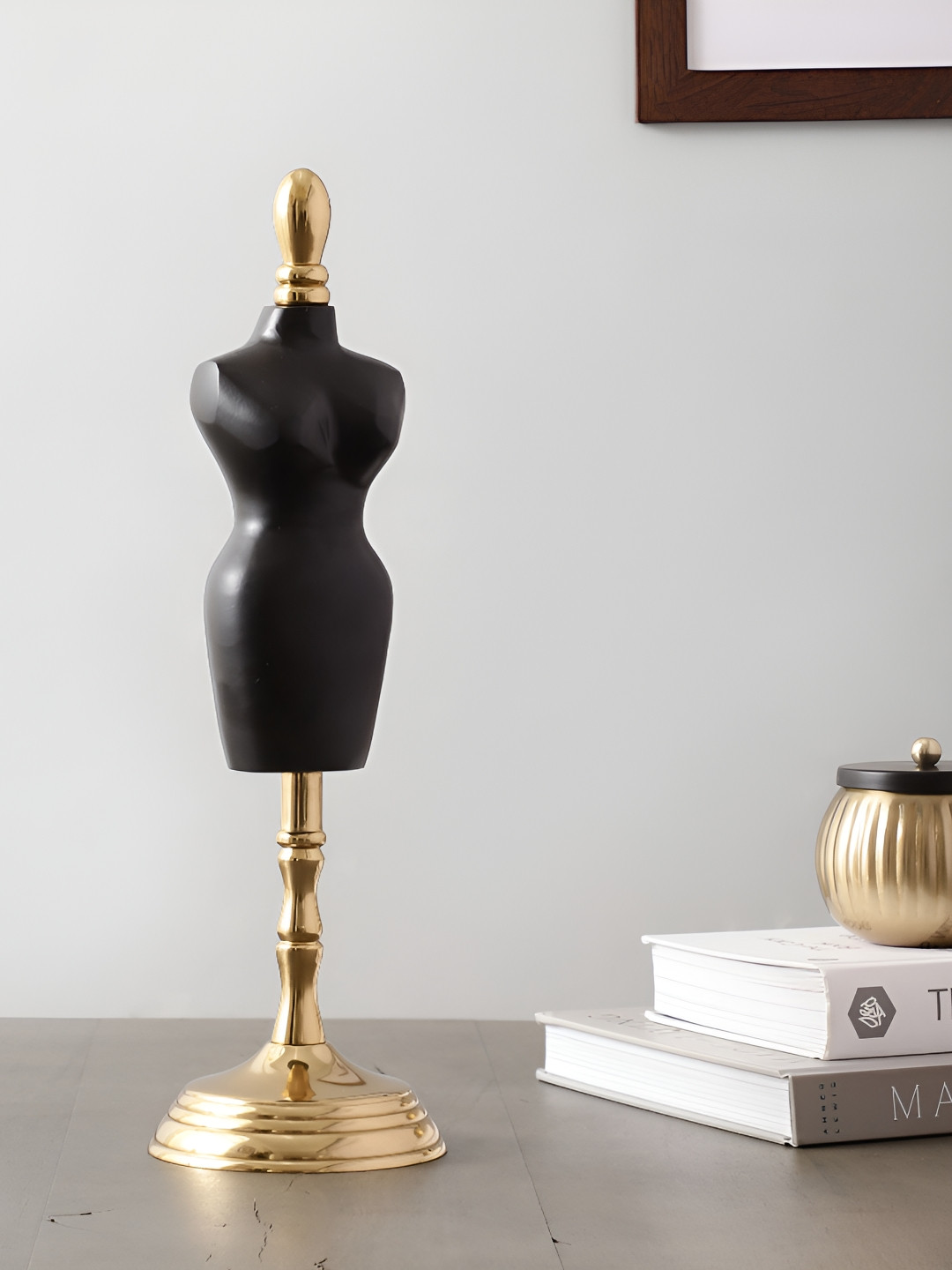 Decor de Maison Miniaturised Mannequin Black Metal Metallic Living Room Large Showpiece - 15.7 Inches