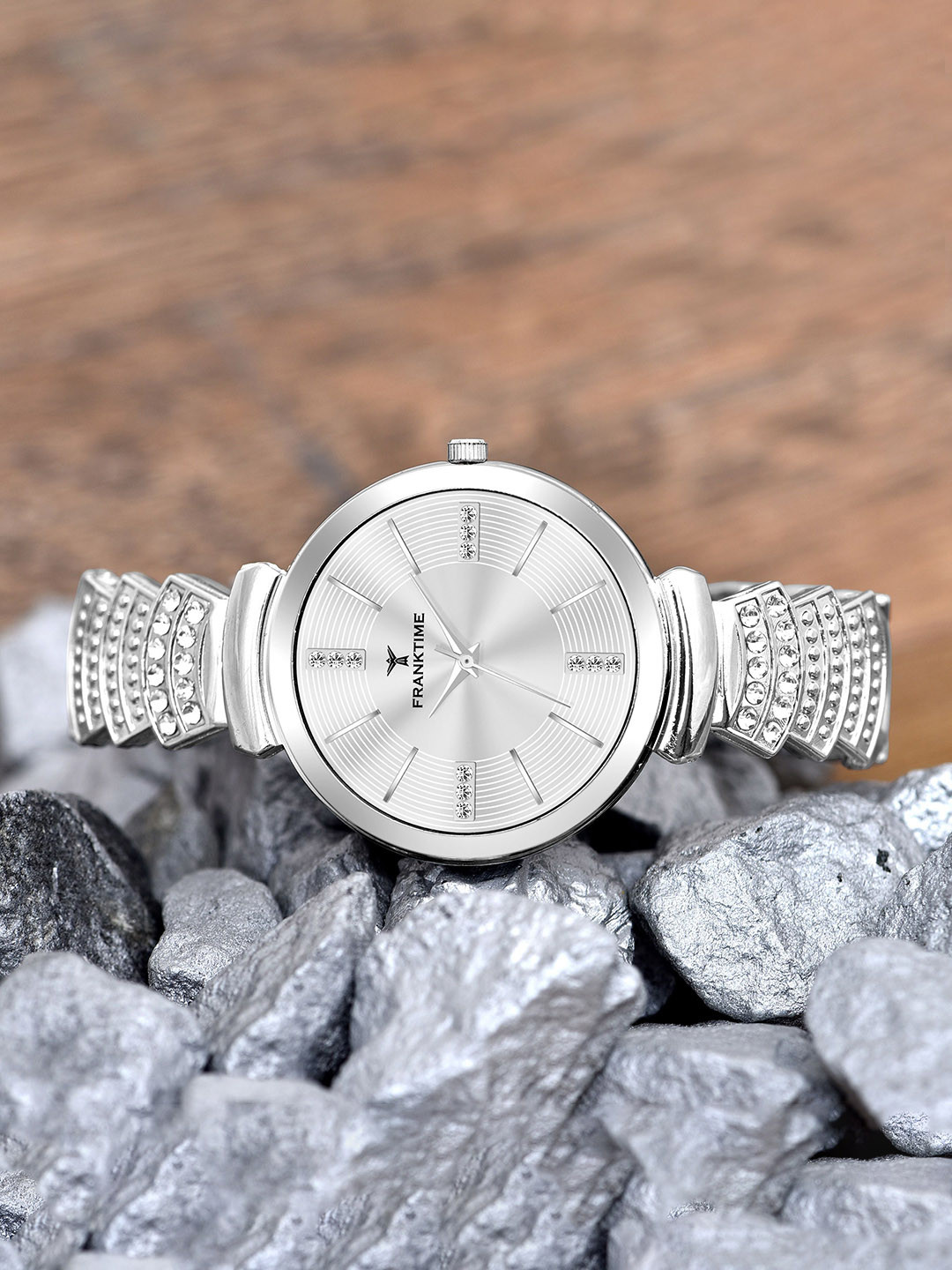 Franktime Women Brass Dial & Stainless Steel Bracelet Style Straps Analogue Watch FT-0028 S