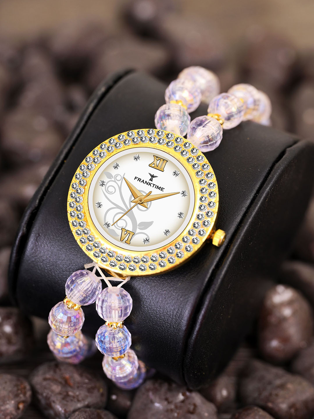 Franktime Women Brass Embellished Dial & Bracelet Style Straps Analogue Watch FT-0024