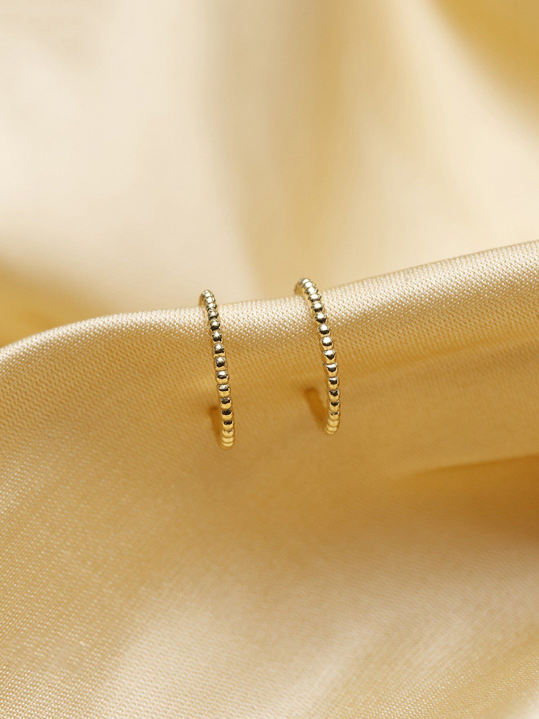 Exotic India Gold-Plated Sterling Silver Dot Hoop Earrings