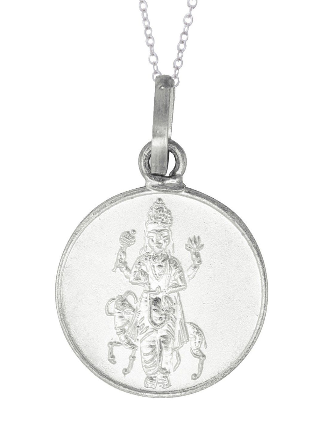 Exotic India Sterling Silver Lord Mangal Dev Pendant