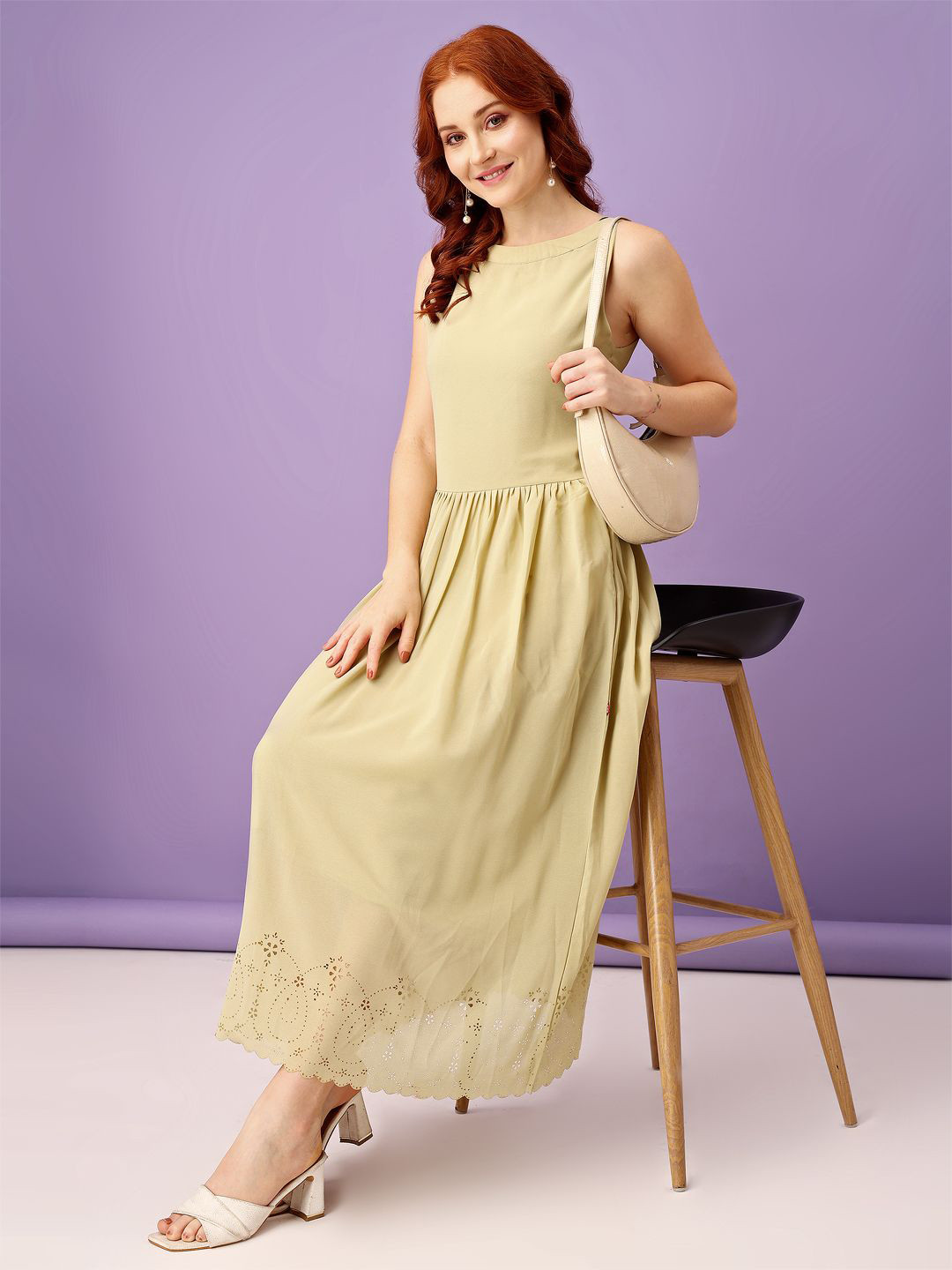 RAISIN Women Round Neck Maxi Fit and Flare Dress