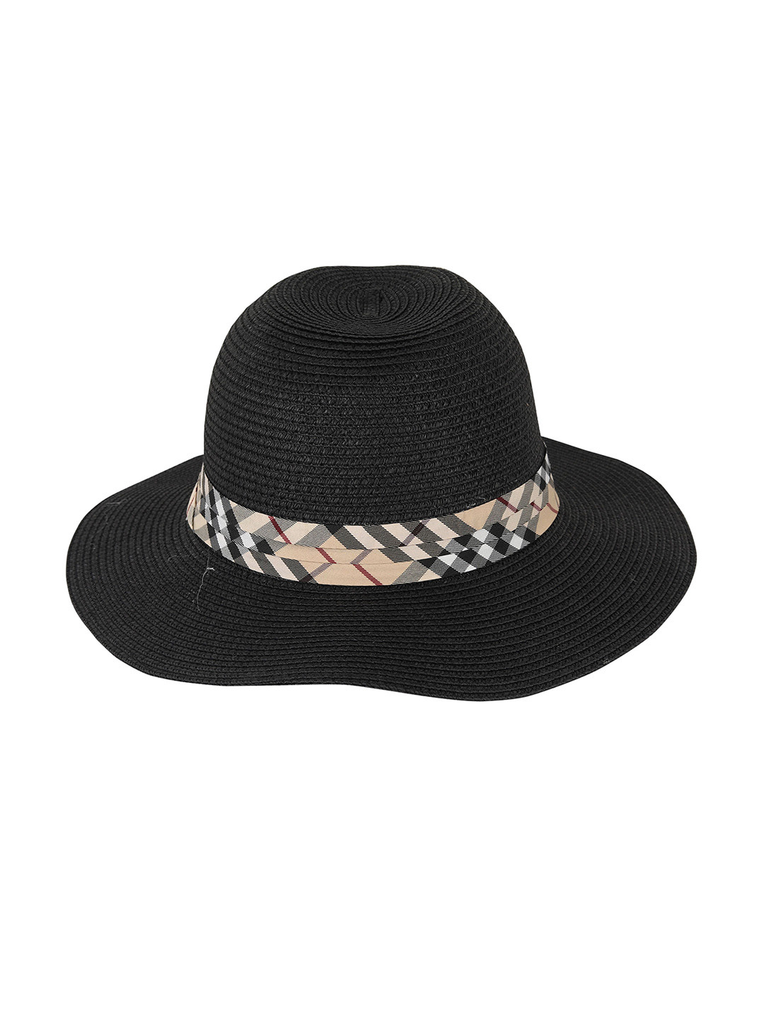 FabSeasons Women Black Self Design Sun Hat