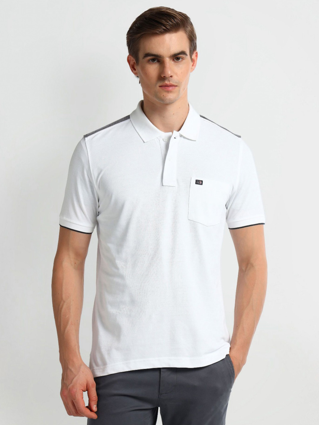 Arrow Sport Men Solid Polo Collar Cotton Tshirt