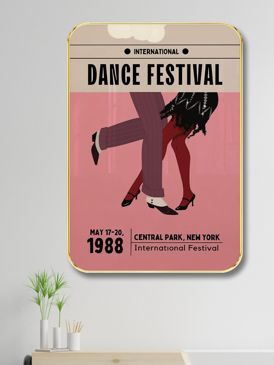 SAF White & Pink Dance Wooden Painting Wall Art