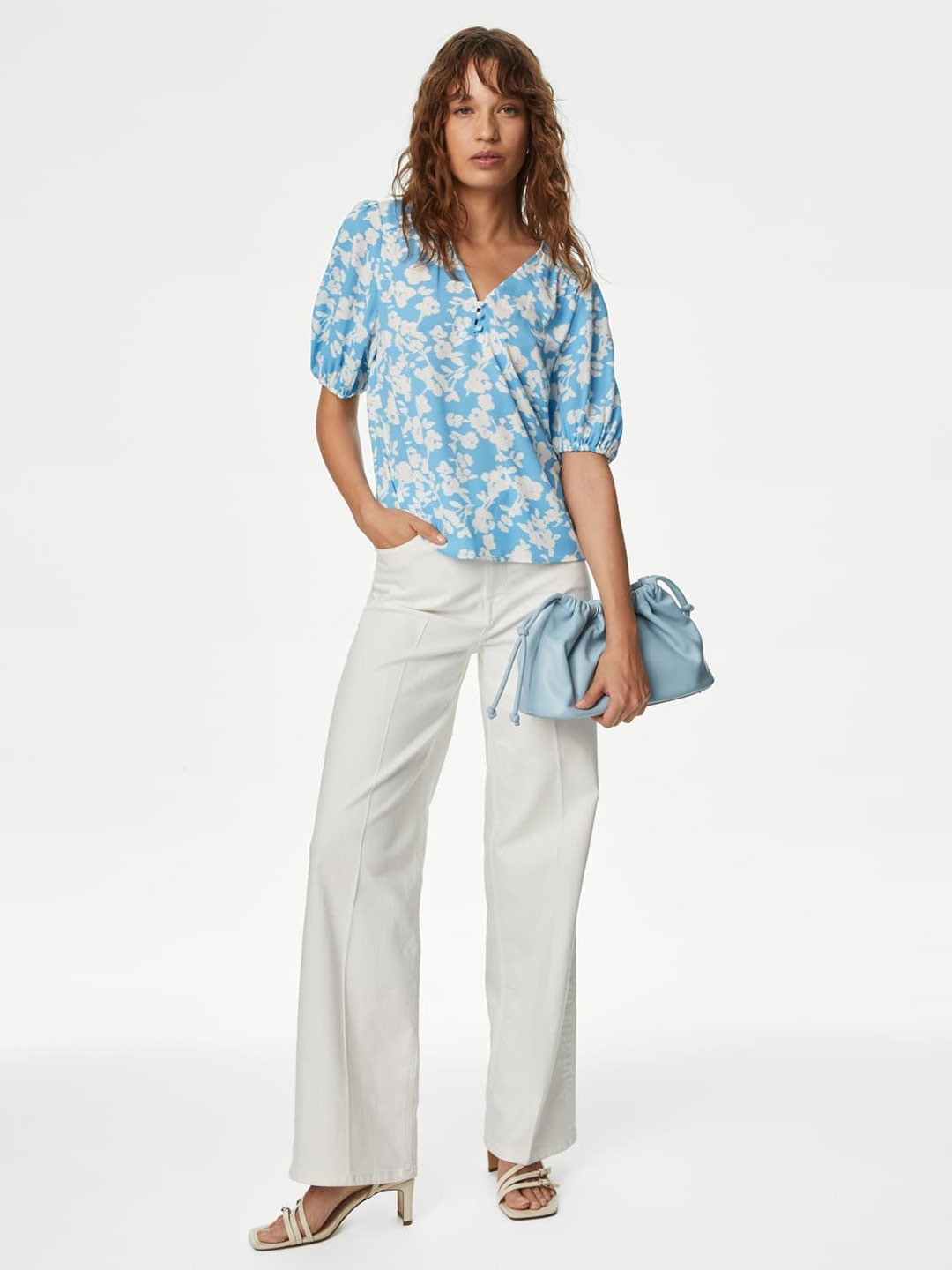 Marks & Spencer Floral V-Neck Blouse