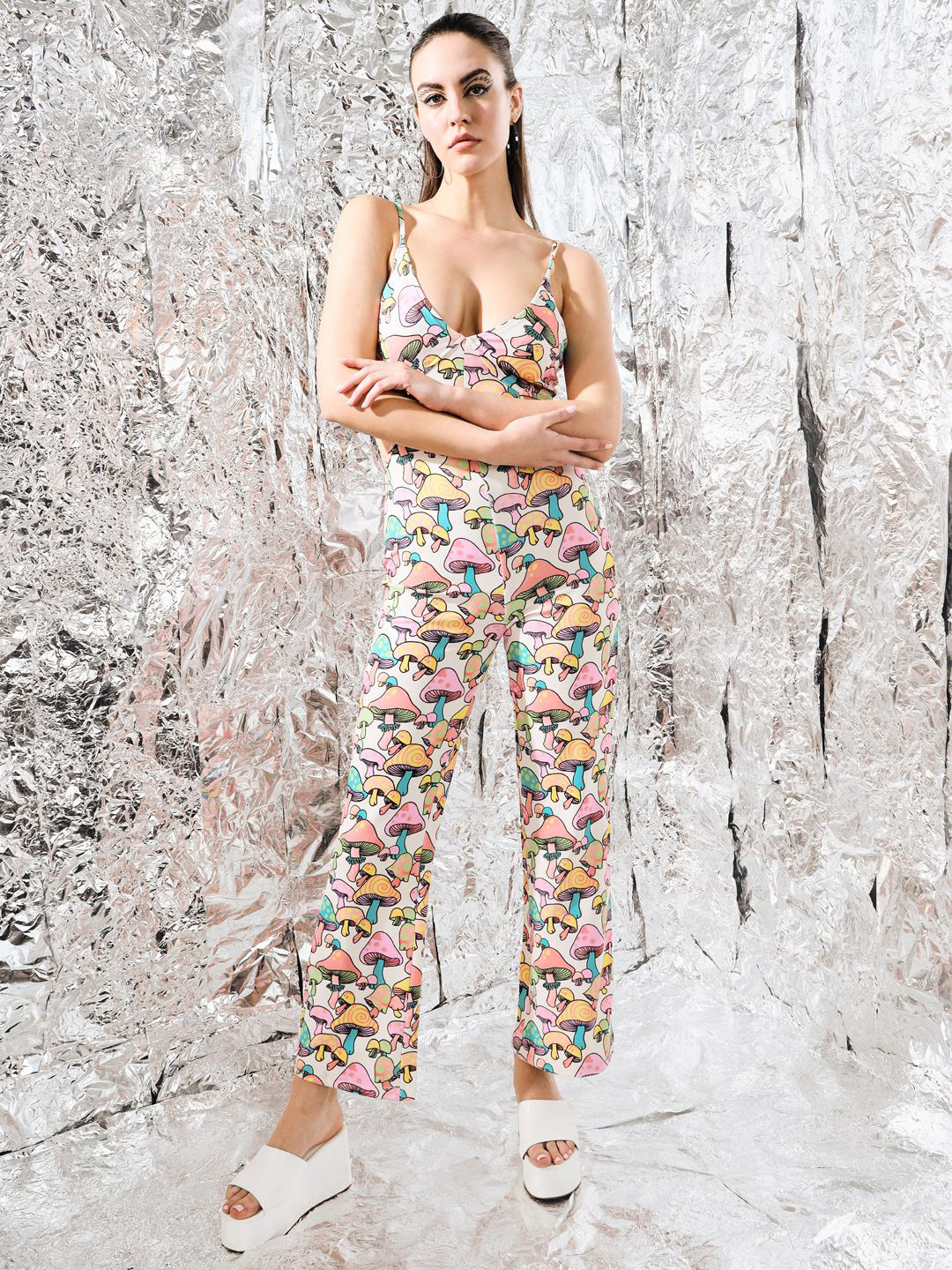 TANDUL Women Printed Basic Sleeveless Jumpsuit