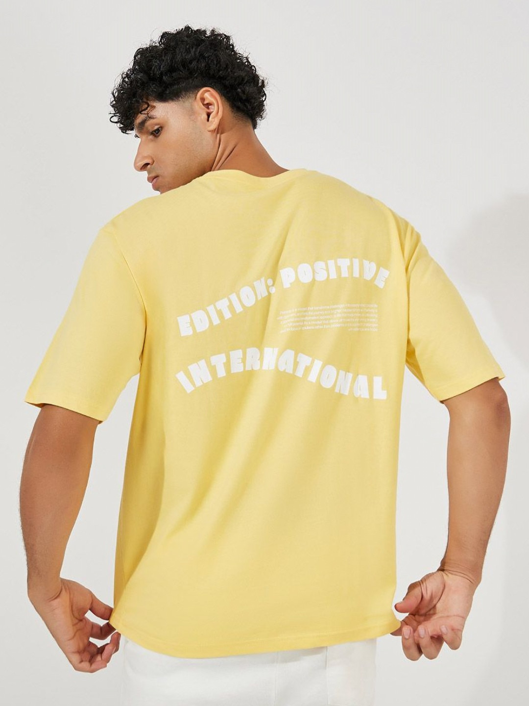 Styli Men Puff Printed Compact Jersey Cotton Oversized T-shirt
