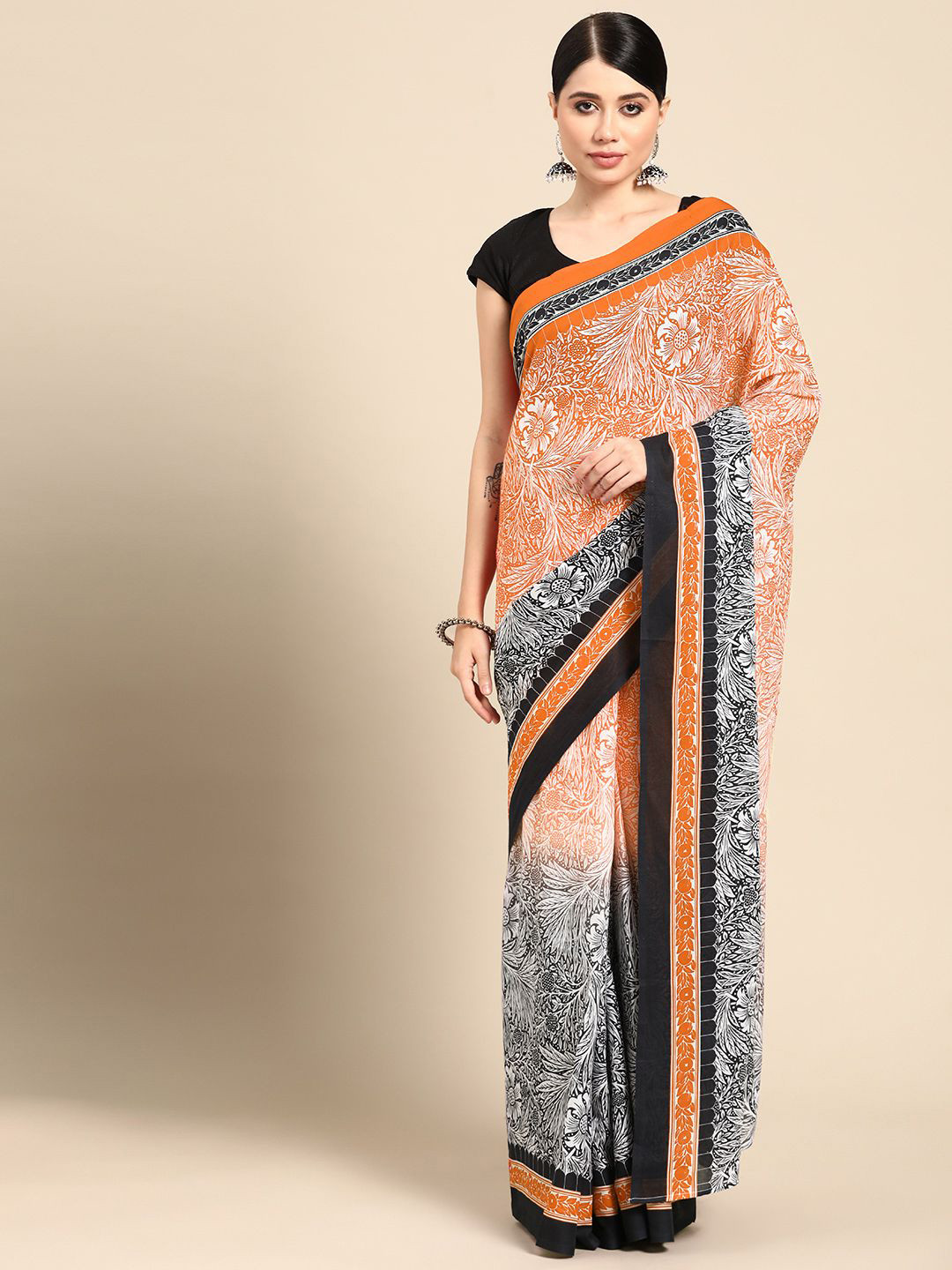 BUTA BUTI Pure Cotton Floral Daily Saree