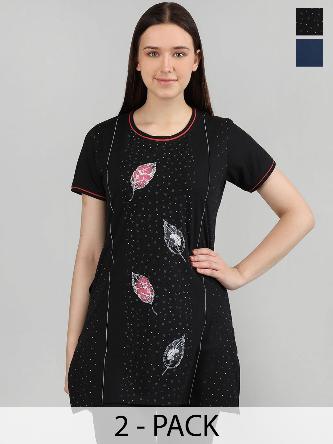 Duchess Pack Of 2 women Printed Lounge T-Shirts