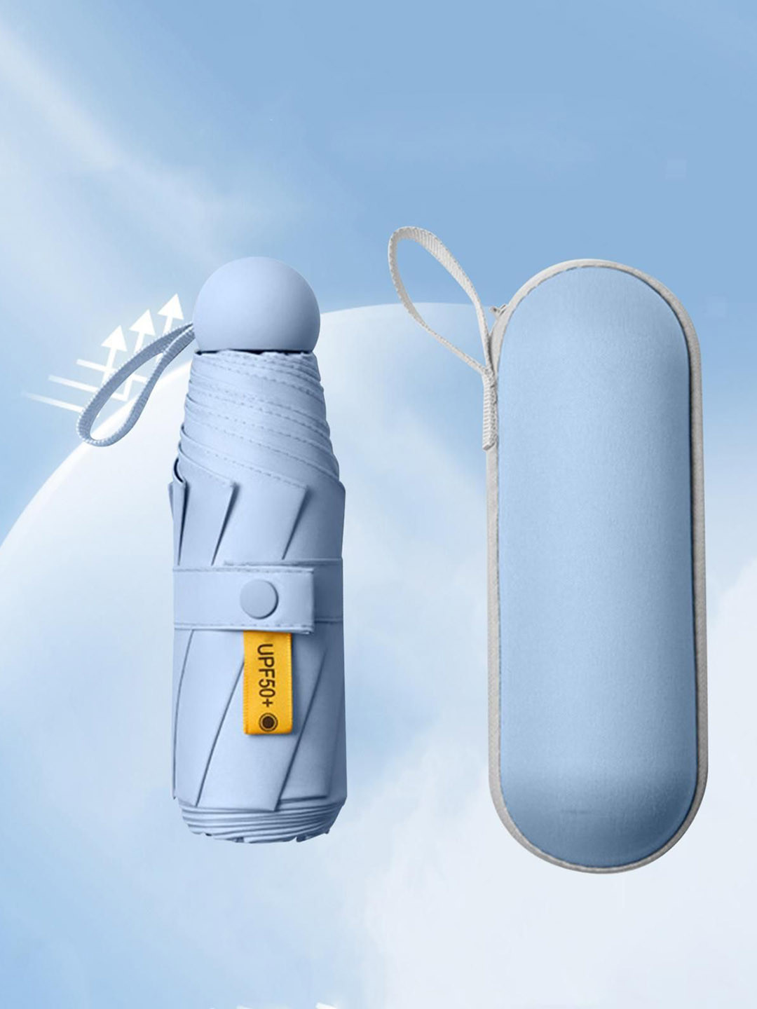 Sasimo Blue Manual 3 Fold Umbrellas