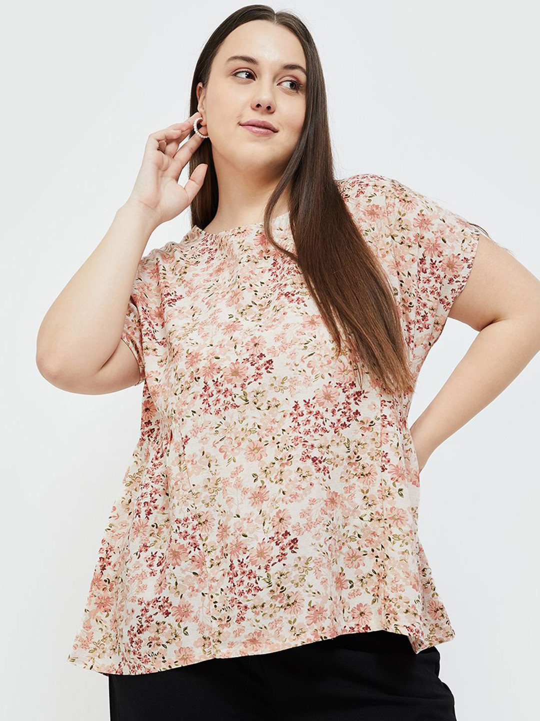 Nexus by Lifestyle Women Floral Print Plus Size Top