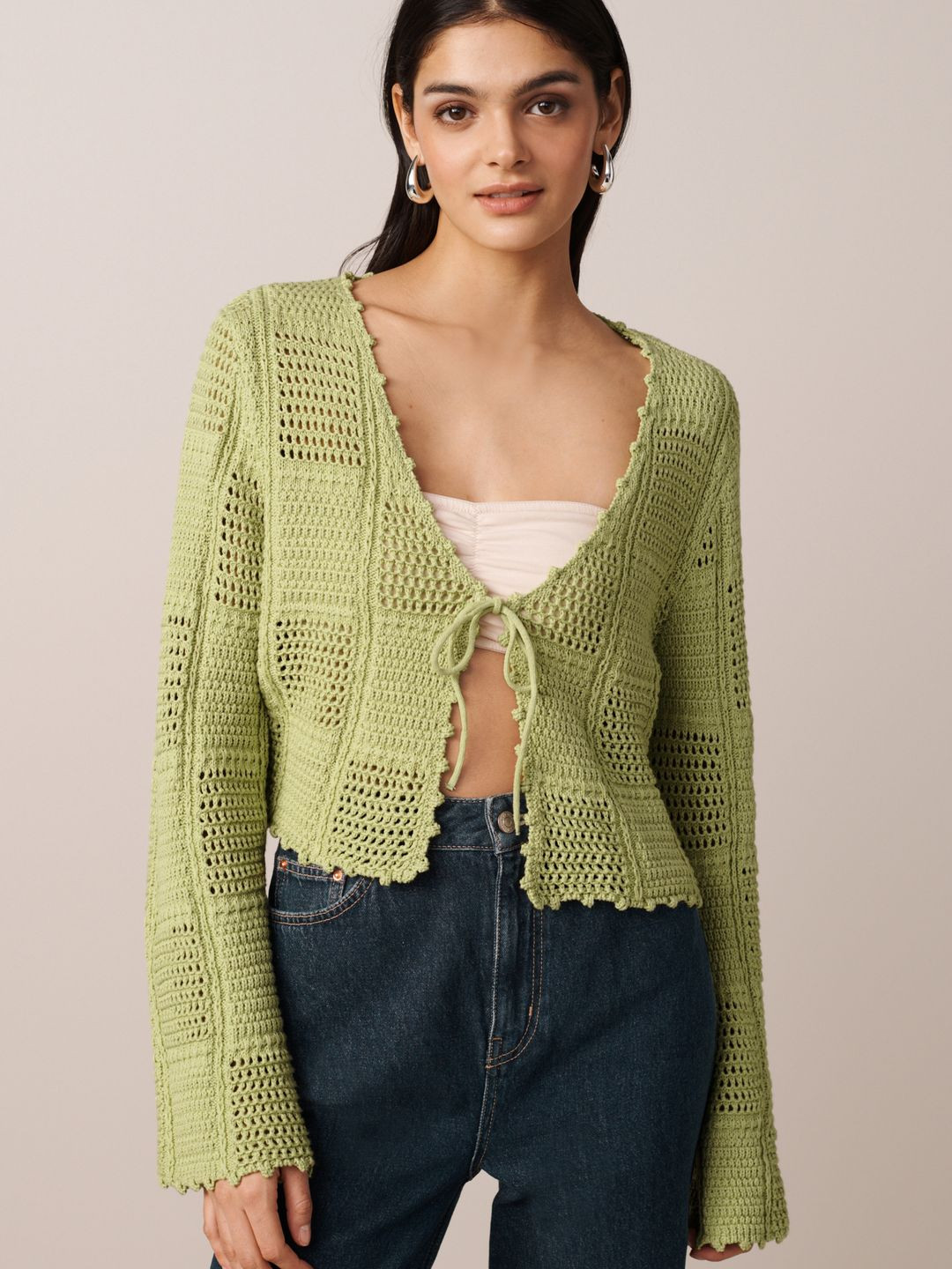 NEXT Knitted Pure Cotton Crop Cardigan