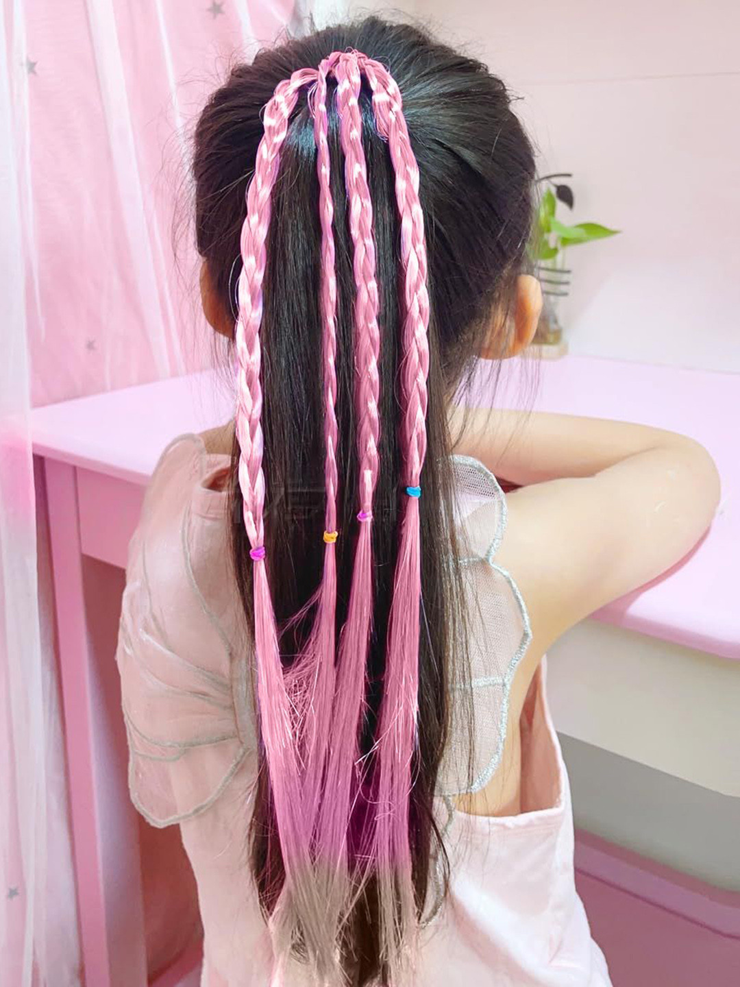 SYGA Rope Princess Twisted Braid Hair Extension - Pink