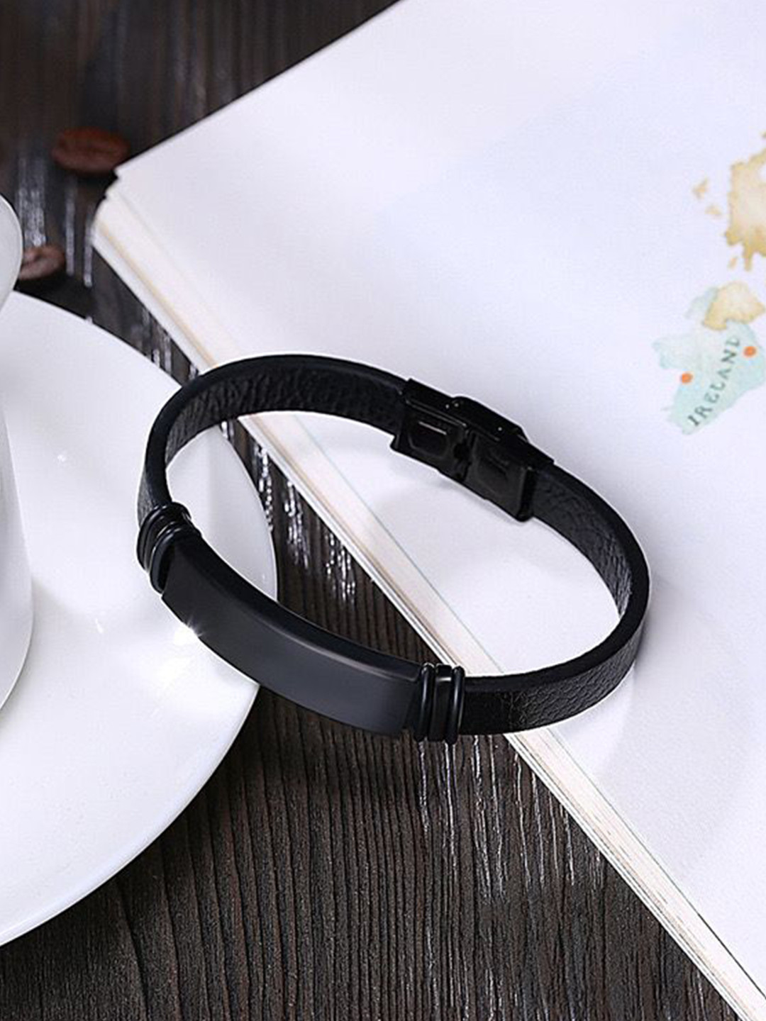 MYKI Men Smart Leather Cuff Bracelet