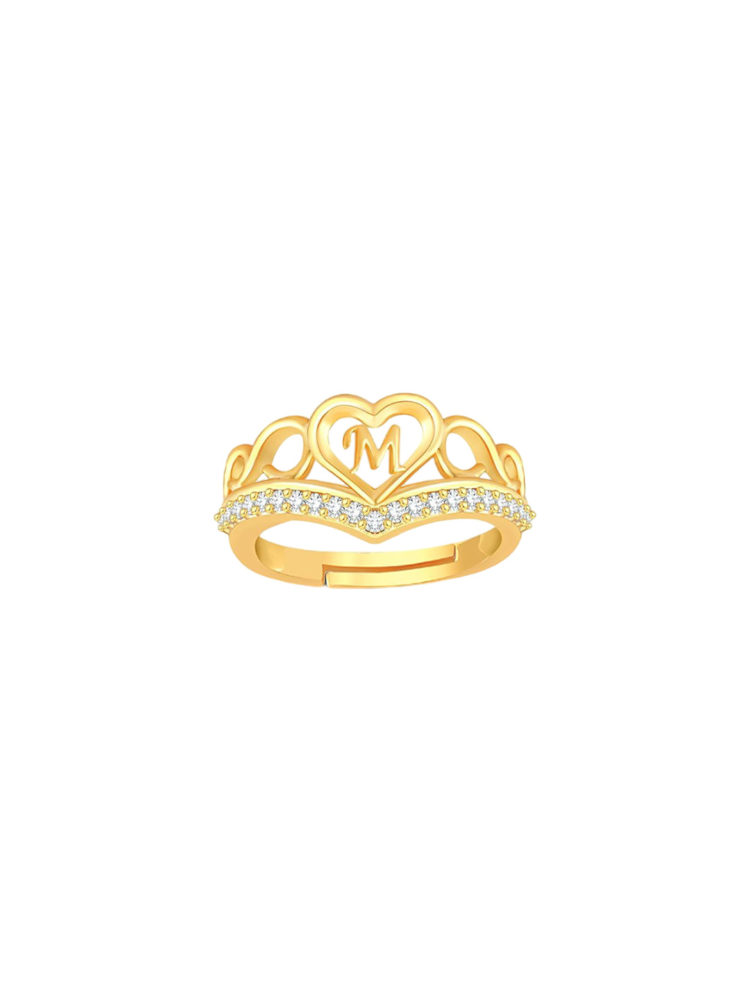 Lila Cubic Zirconia Stone-Studded Adjustable Finger Ring