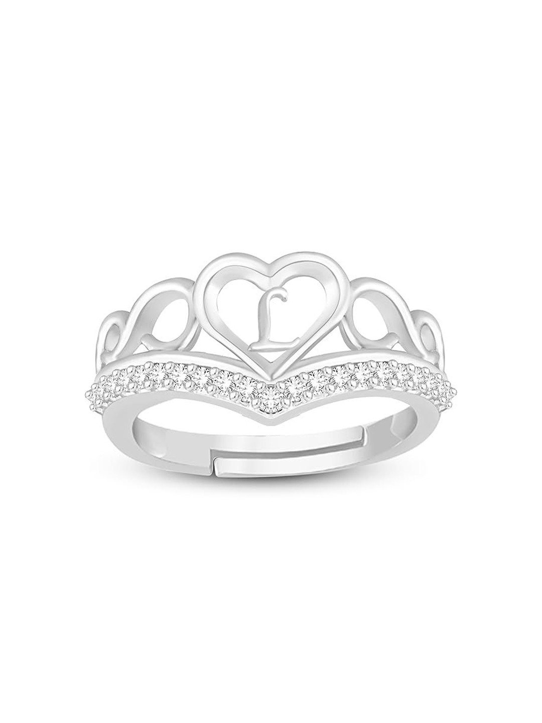 Lila Silver-Plated Cubic Zirconia Finger Ring