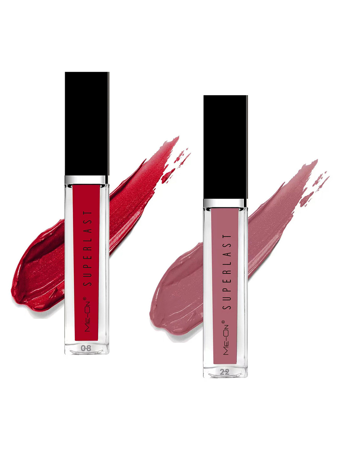 ME-ON Set Of 2 Superlast Waterproof Matte Liquid Lip Gloss 6ml Each - Shade 08 & 22