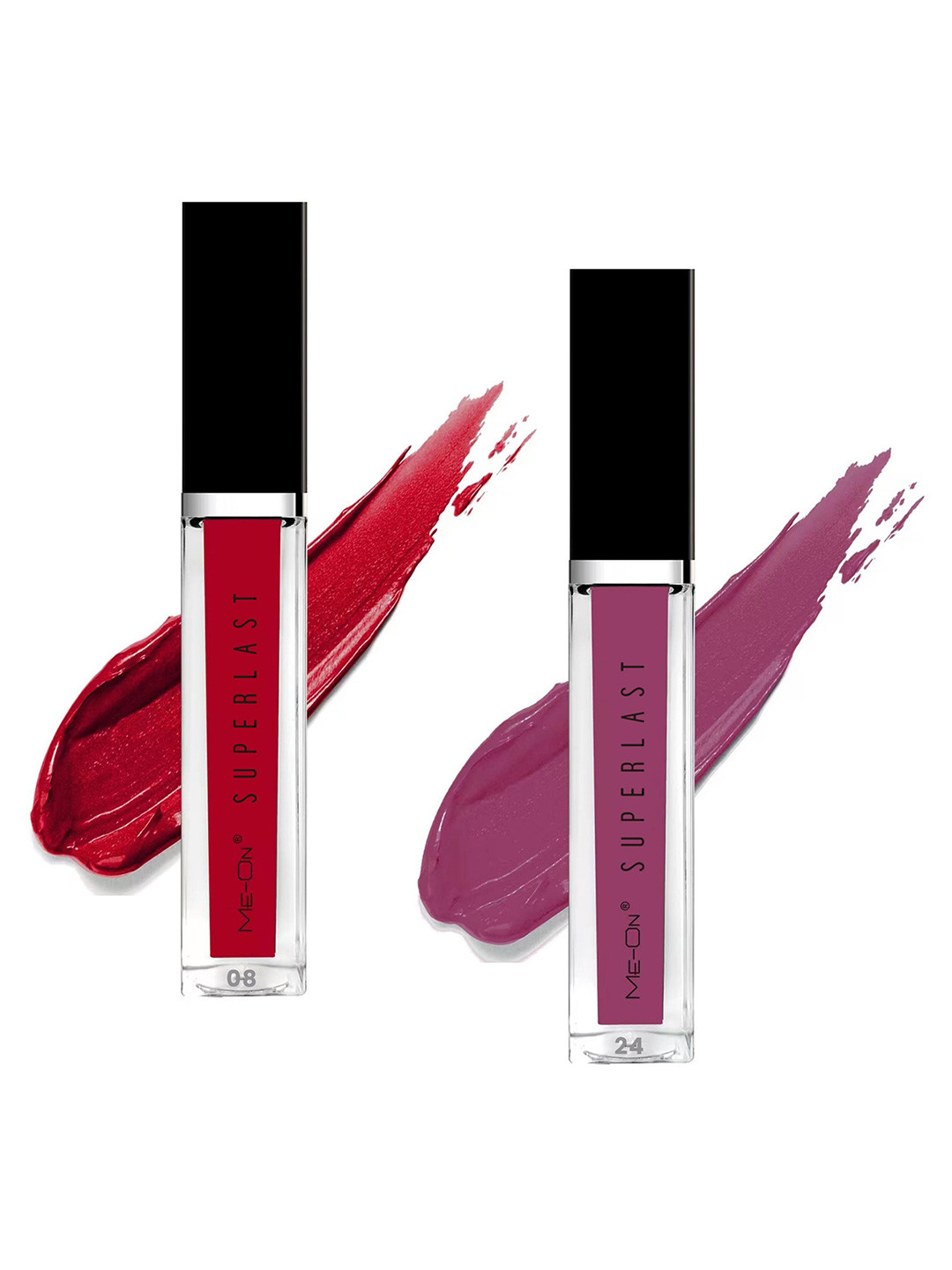 ME-ON Set Of 2 Superlast Waterproof Matte Liquid Lip Gloss 6ml Each - Shade 08 & 24